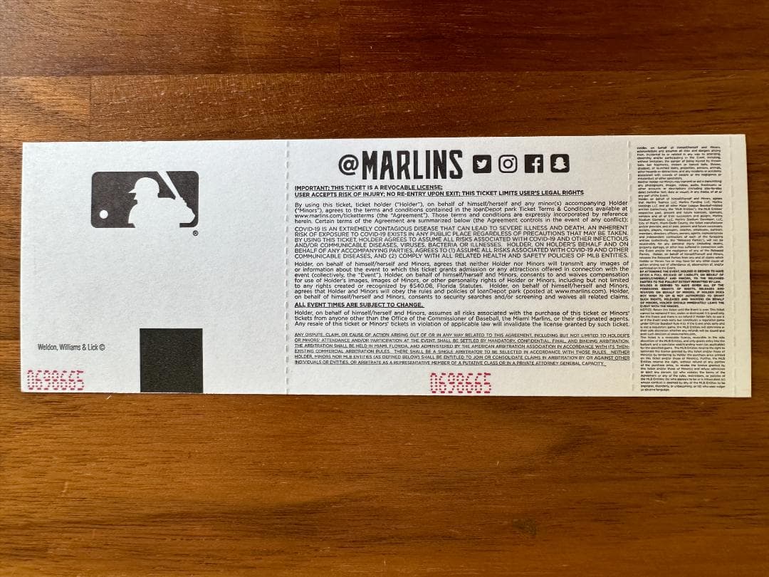 大谷翔平 50-50達成試合 未使用チケット 席番号17（大谷選手の背番号）