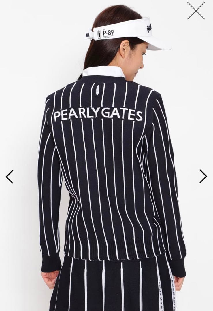 パーリーゲイツ　セットアップ　ストライプ　ネイビー
