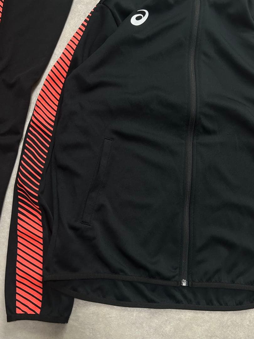 セットアップ アシックス トレーニングジャージ ジャケット L 黒 D1