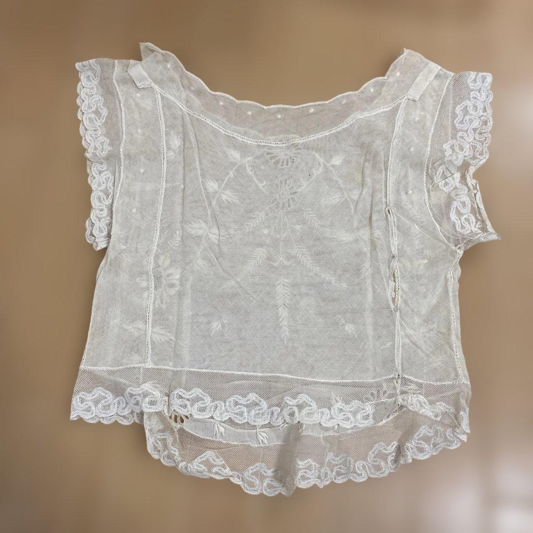 フランス　アンティークレース　ブラウス