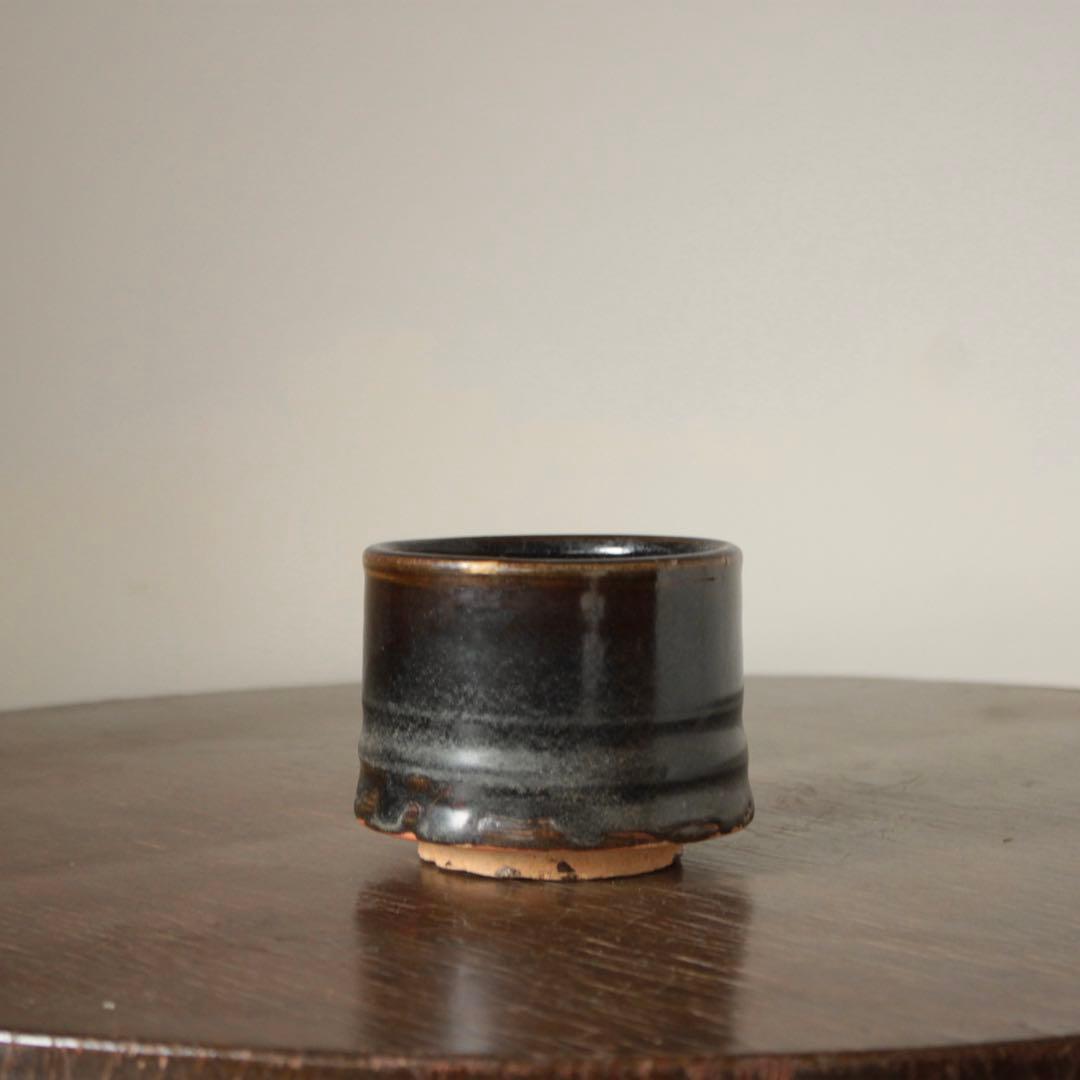 壺屋 褐釉 火入 筒茶碗 古美術 古道具 アンティーク 壺屋焼