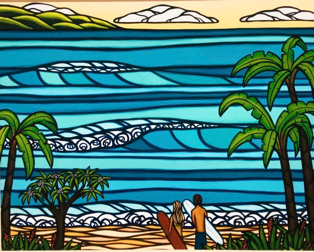 大人気作家 ヘザーブラウン(HEATHER BROWN) 絵画 サーフィン #2