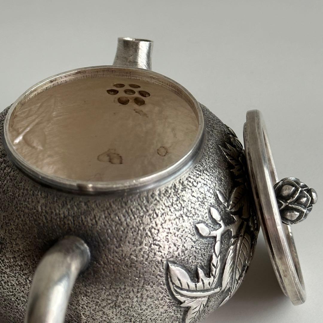 M*a様 銀製 茶器 茶道具 急須 足銀999 牡丹 金属工芸