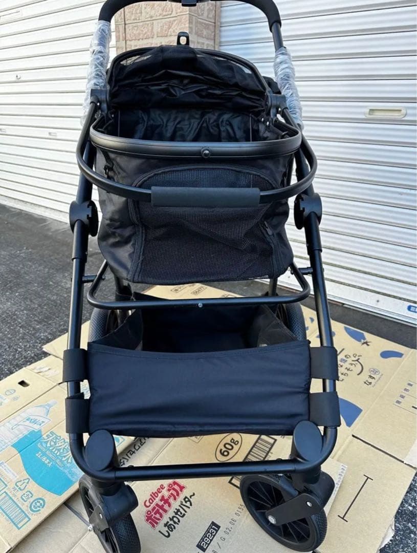 ペットカート 犬カート 折りたたみ 犬用カート 分離型 ４輪 耐荷重25kg 黒