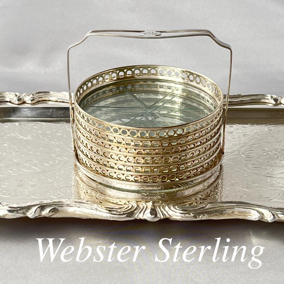 【Webster】【純銀 / ガラス】ワイングラスコースター 6枚 スターリング