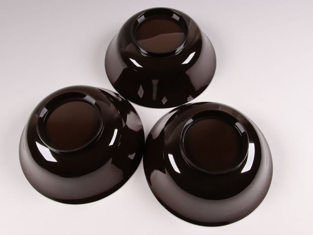 CK75 時代 木製漆器 輪島塗 蝶金蒔絵 黒塗椀 三客 天然木 梨地