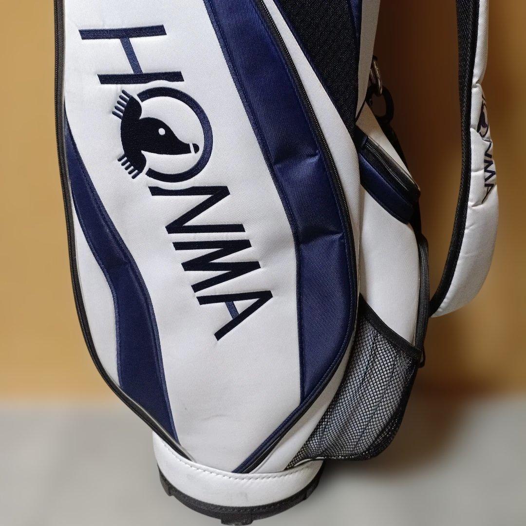 美品 軽量HONMA キャディバッグ ホワイト・ネイビー