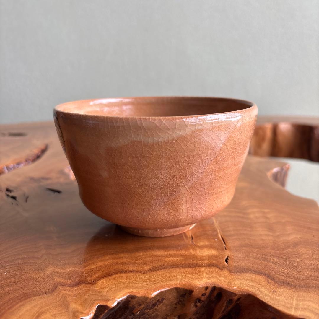 紀州焼葵窯 寒川栖豊 「二葉葵」 抹茶碗 茶道具 共箱(164)