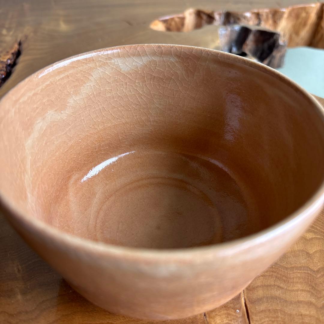 紀州焼葵窯 寒川栖豊 「二葉葵」 抹茶碗 茶道具 共箱(164)