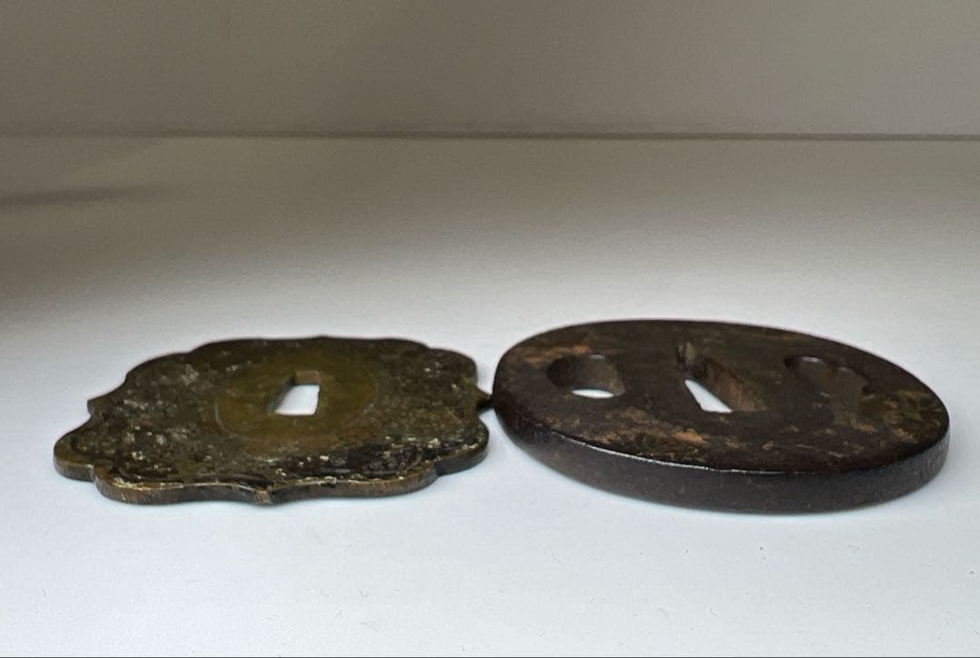 江戸時代　刀装具　金象嵌鍔2点　124g 東Y7-0820ア㉞