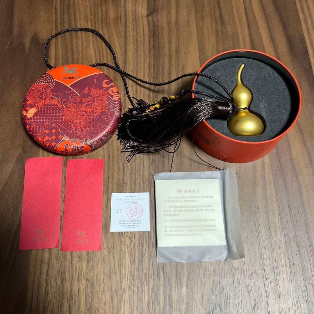 Tongshifu 同师傅 24K 真金表面 ひょうたん工芸品 置物 付属品完備