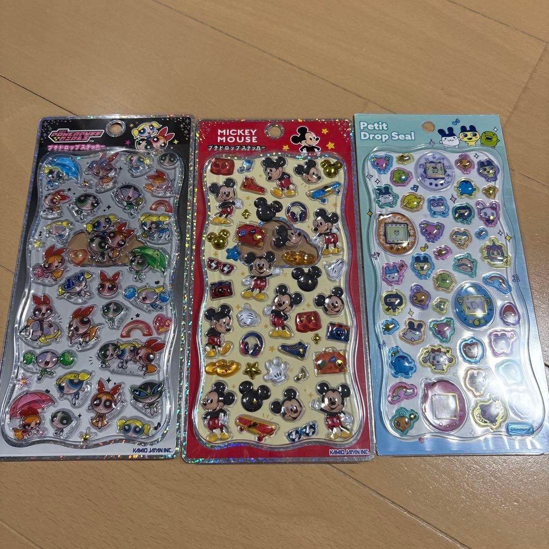 新品　ボンボンドロップシール　たまごっち　パワーパフガールズ　ミッキー　7種