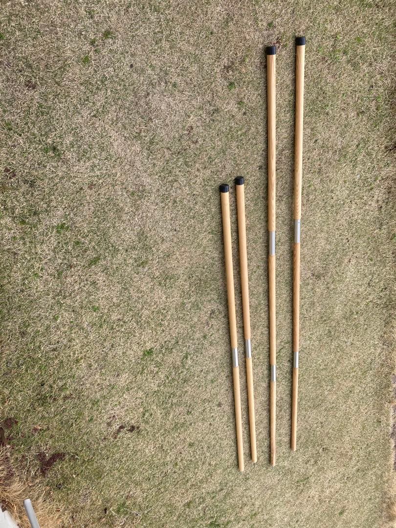 オレンジ ハングアウト 木製タープポール4本セット