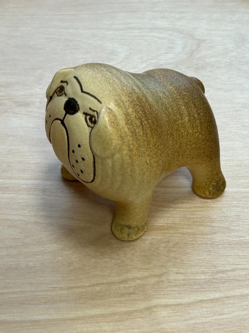 最終値下リサ ラーソン（LISA LARSON) ブルドッグ陶器置物ブラウン M