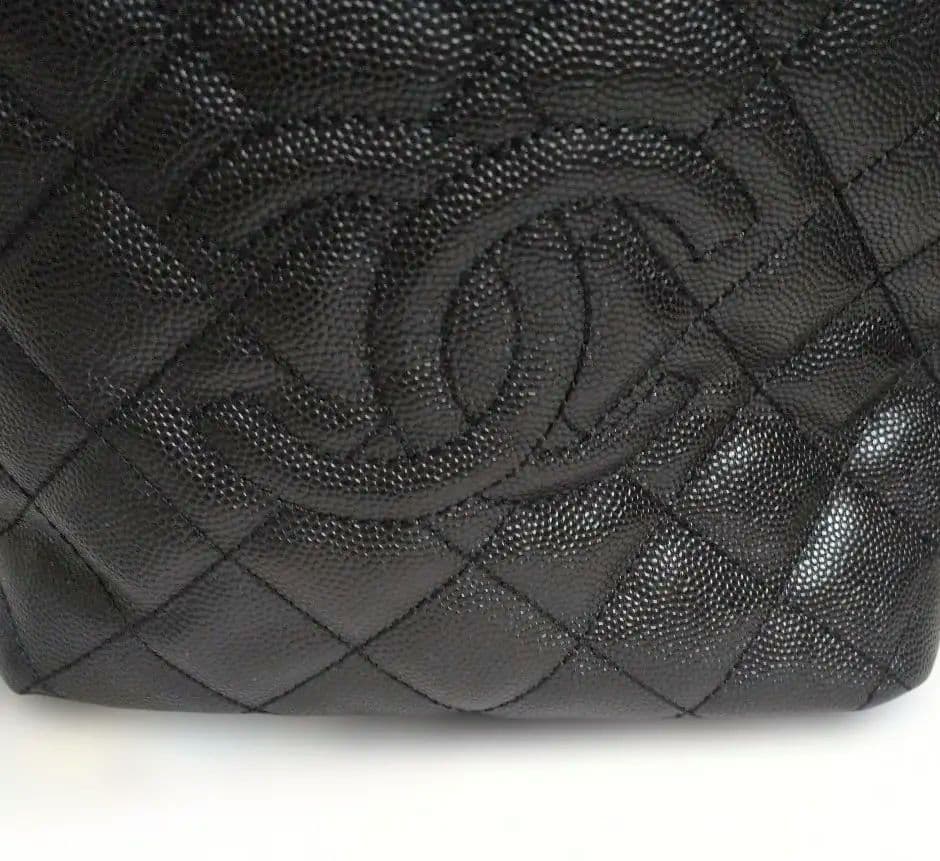 #CHANEL ブラックレザー ハンドバッグ　ノベルティ正規品ノベルティシール有