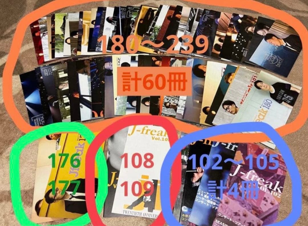 稲垣潤一　ファンクラブ会報誌『J-FREAK』　まとめ売り　68冊