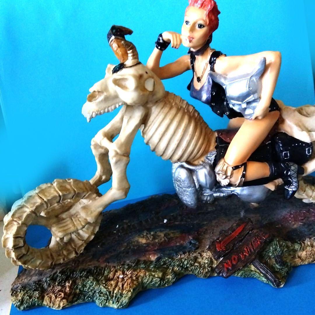✫レトロポップ✫セクシーガール✫アメリカンバイクボーンライダーフィギュア角欠美品