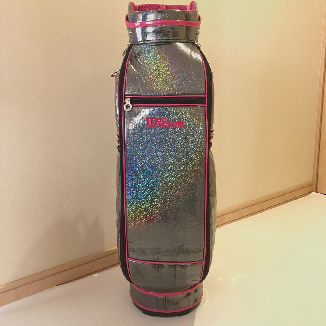 【みさこ】ウィルソン ゴルフ キャディバッグ シルバーラメ ピンク ハート
