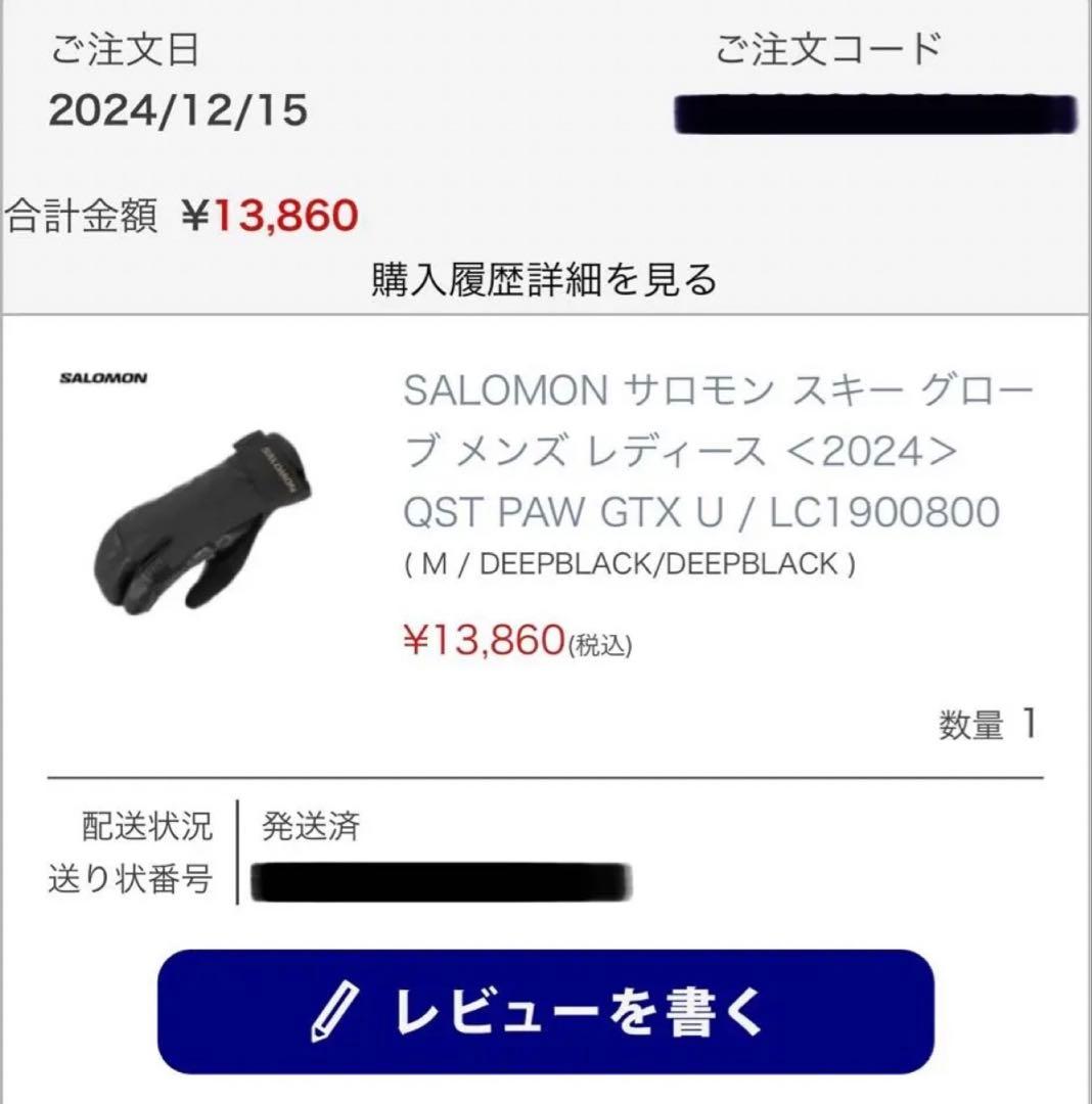 ［美品］SALOMON ゴアテックス　グローブ