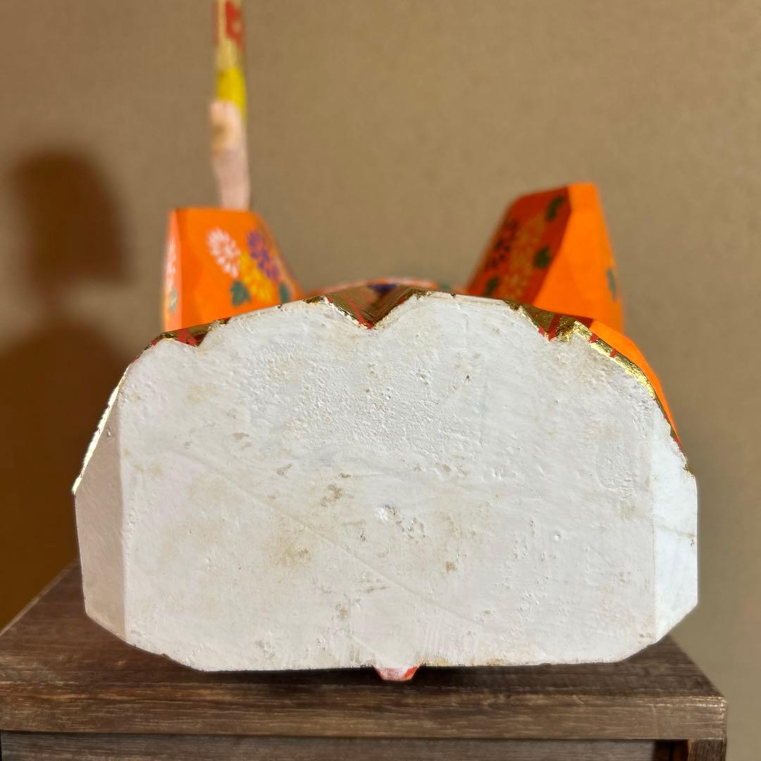 白鹿園 奈良人形一刀彫 染川宗進作 猩々 共箱付き