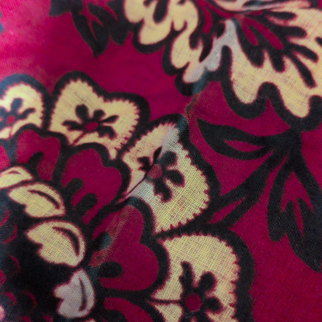 アンティーク　未裁断バンダナ　ダイス　フランス　1900s