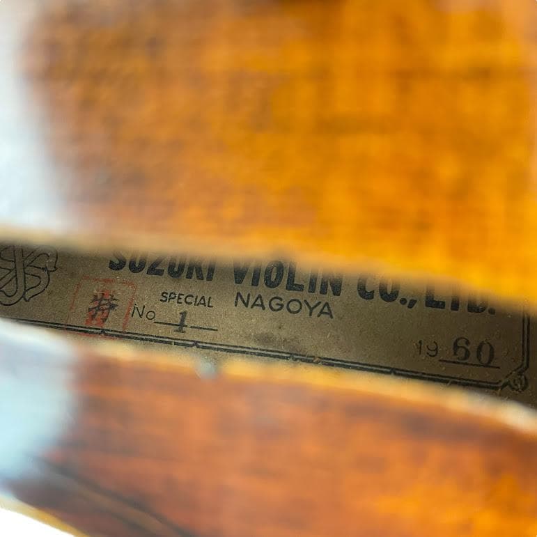 希少・極美●鈴木バイオリン● 特No.1 朱角印入 4/4 1960年 極虎杢