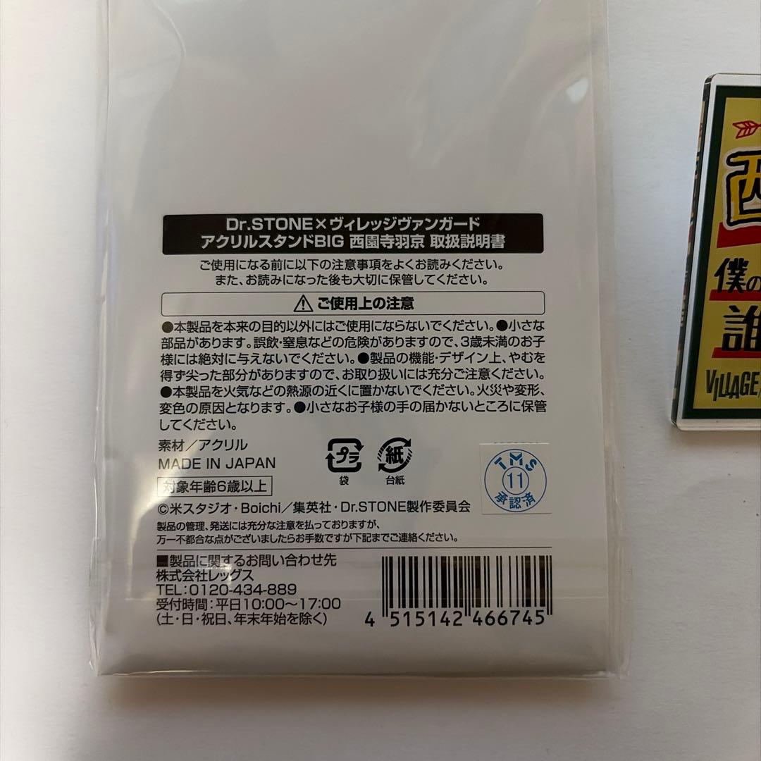 ドクターストーン　西園寺羽京　アクリルスタンド　アクリルバッジ