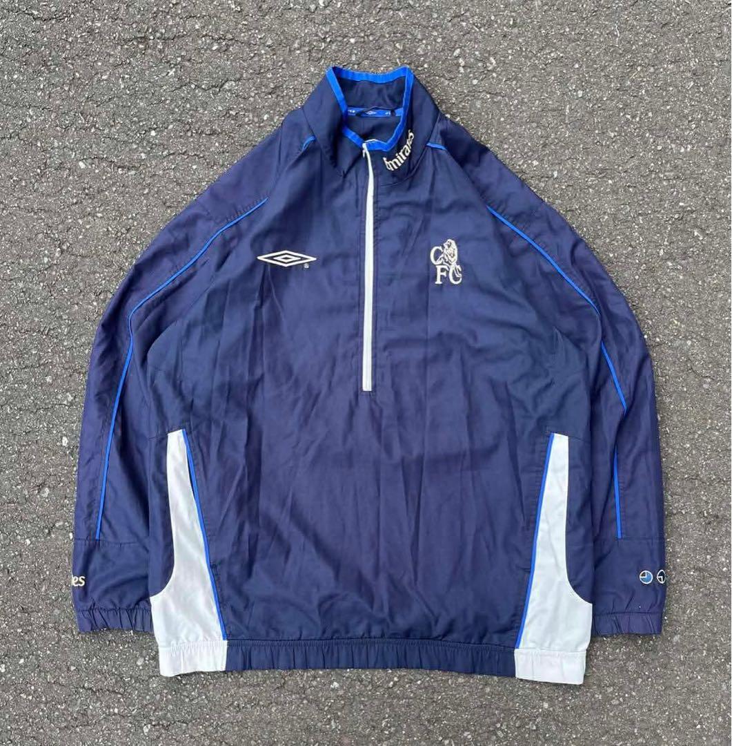 レア　00s チェルシー　アンブロ　ハーフジップナイロンジャケット　古着