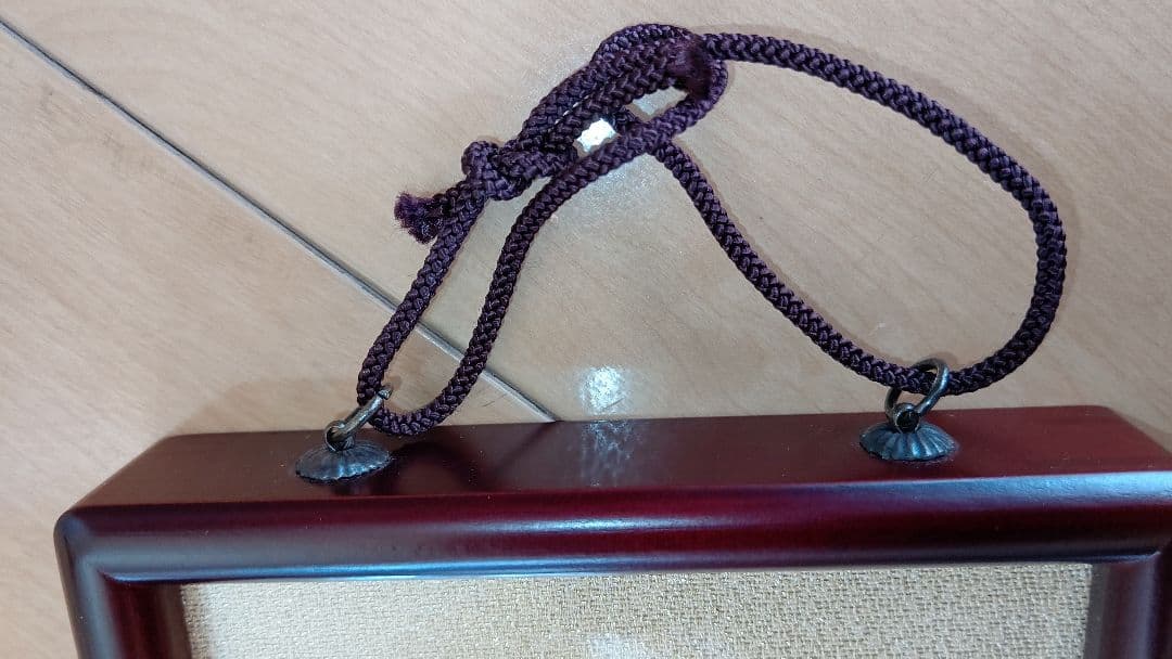 西陣織 松笠 印あり 額入 ガラスケース 共箱 共布袋付 金