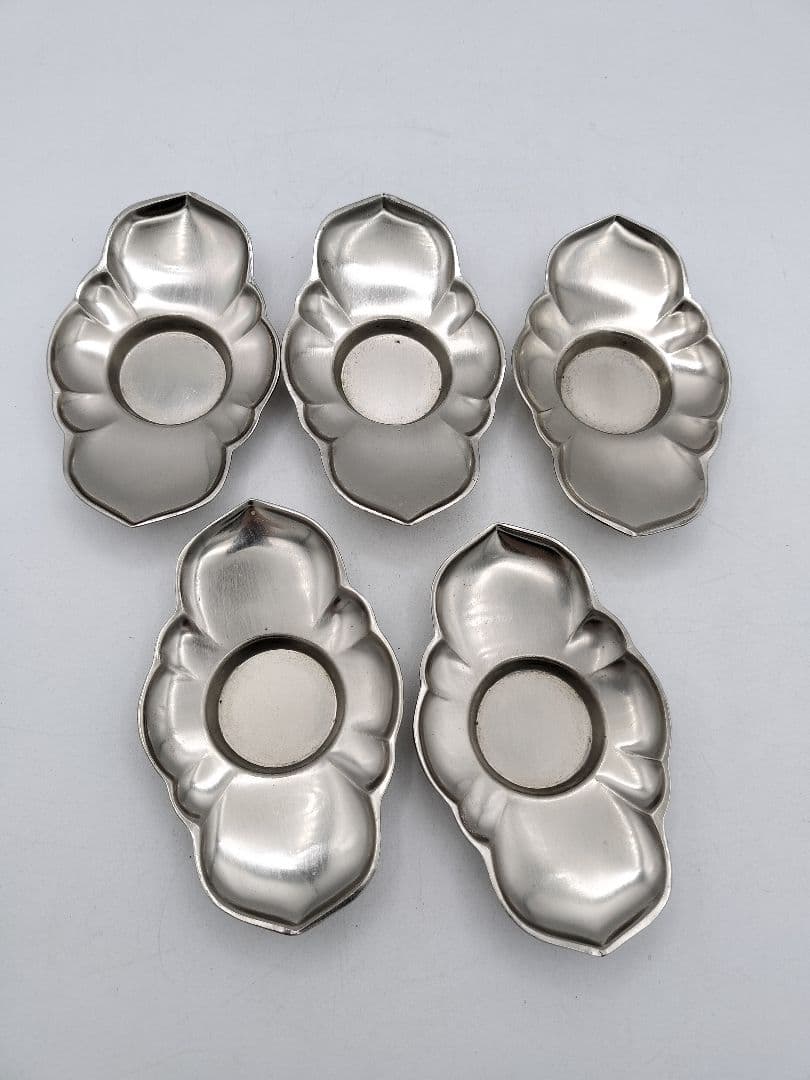 c809 煎茶 茶托 剣木瓜型 五客　乾茂號造印あり　茶道具 古物