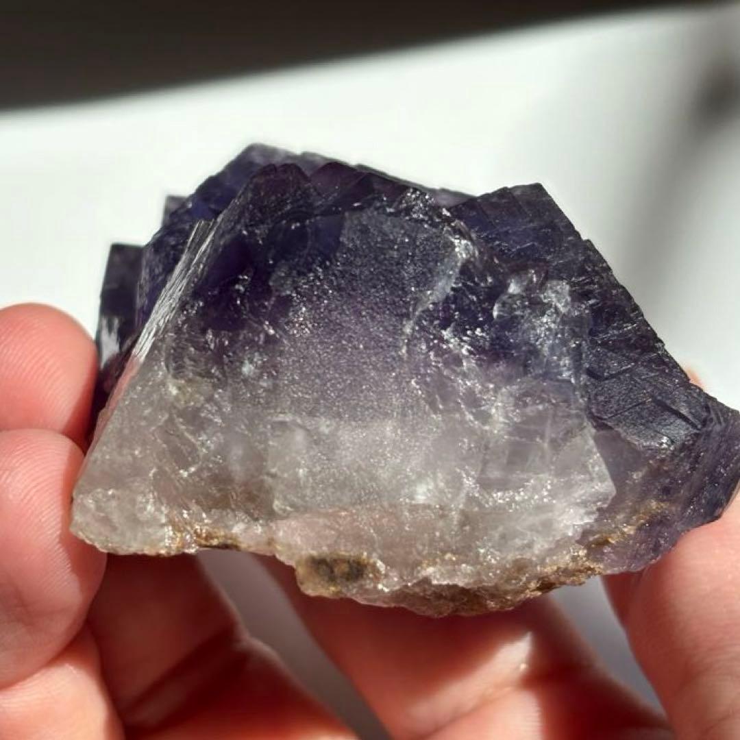 ウ*ん様 パキスタン産　バイカラー　フローライト　パープル　ブルー　原石　鉱物標