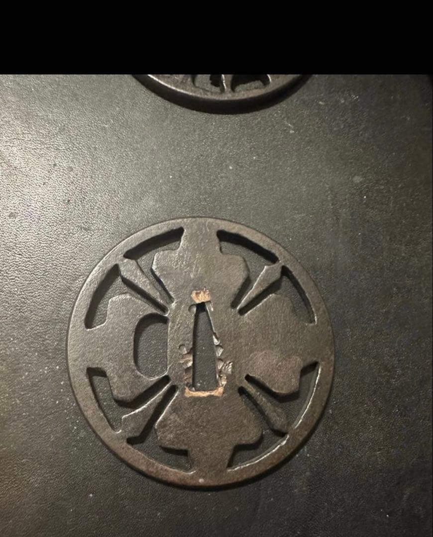 鍔　剣花菱　謎図柄　2枚