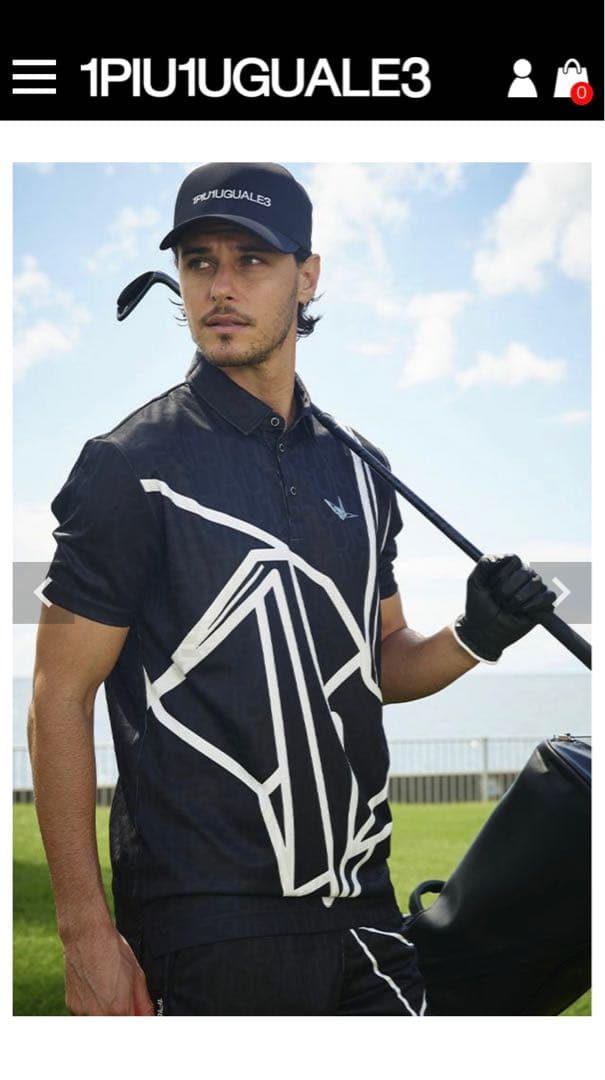 ウノピゥ 1PIU1UGUARE3 黒 ポロ Mサイズ 新品未使用タグ付き
