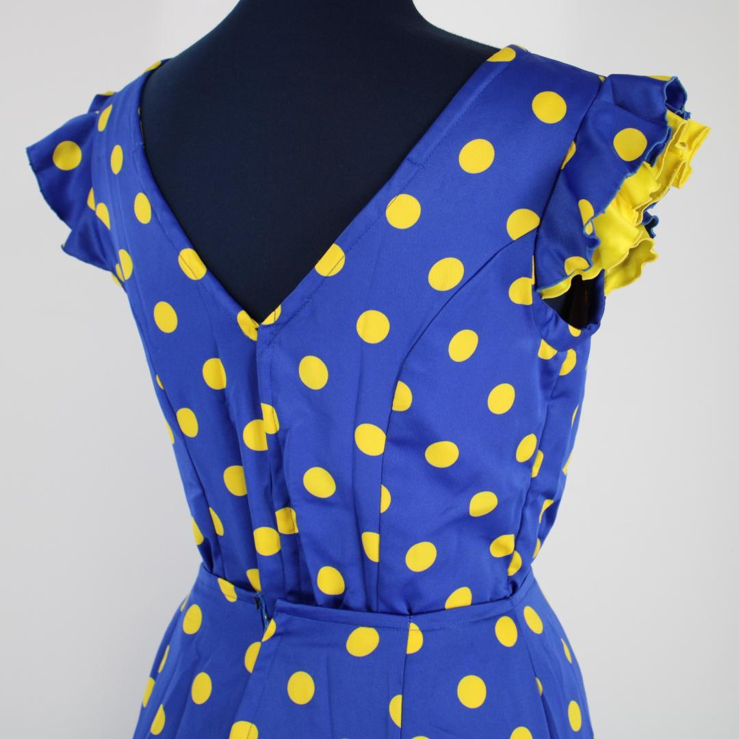 【フラメンコ衣装】ブルー×豪華ボランテ 上下セット ツーピース セットアップ 青