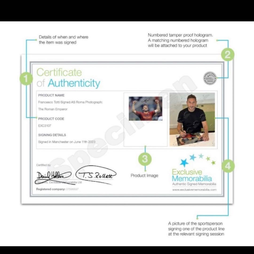 【証明書付】新品 トッティ直筆サイン ローマ A3サイズ相当