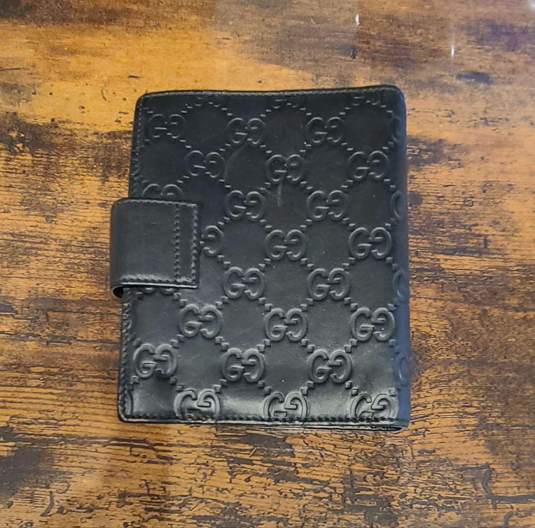 GUCCI グッチ 手帳 カバー ケース レザー BLACK