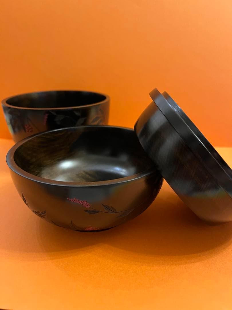 川添日記　散歩の友　お弁当　草木彫　漆器