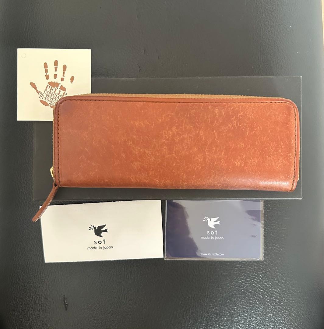 sot プエブロレザーペンケース　キャメル