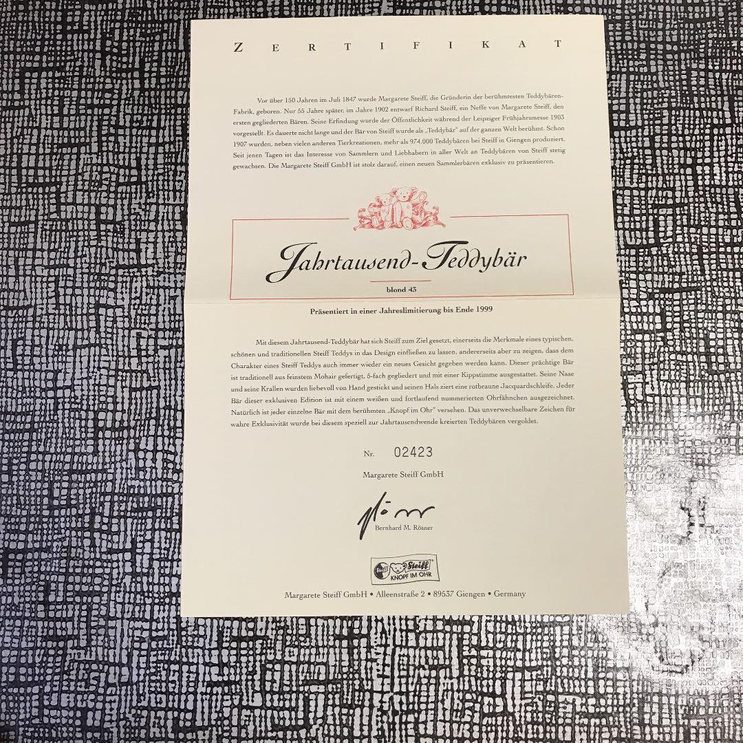 TEDDY  BEAR テディベアyear2000 Steiff