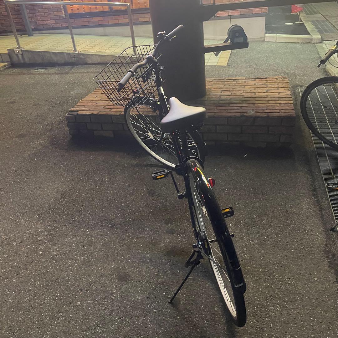 ママチャリ 自転車 27インチ シティサイクル ネイビー