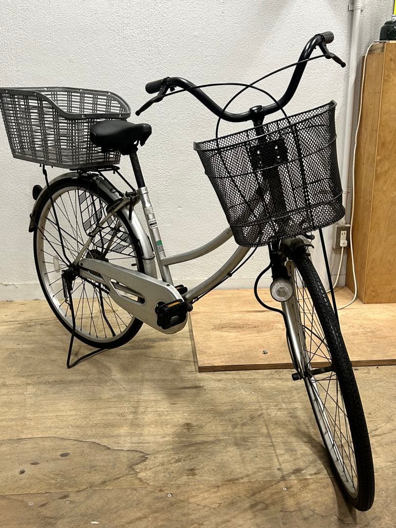 シルバー シティサイクル 26インチ 前後バスケット付き