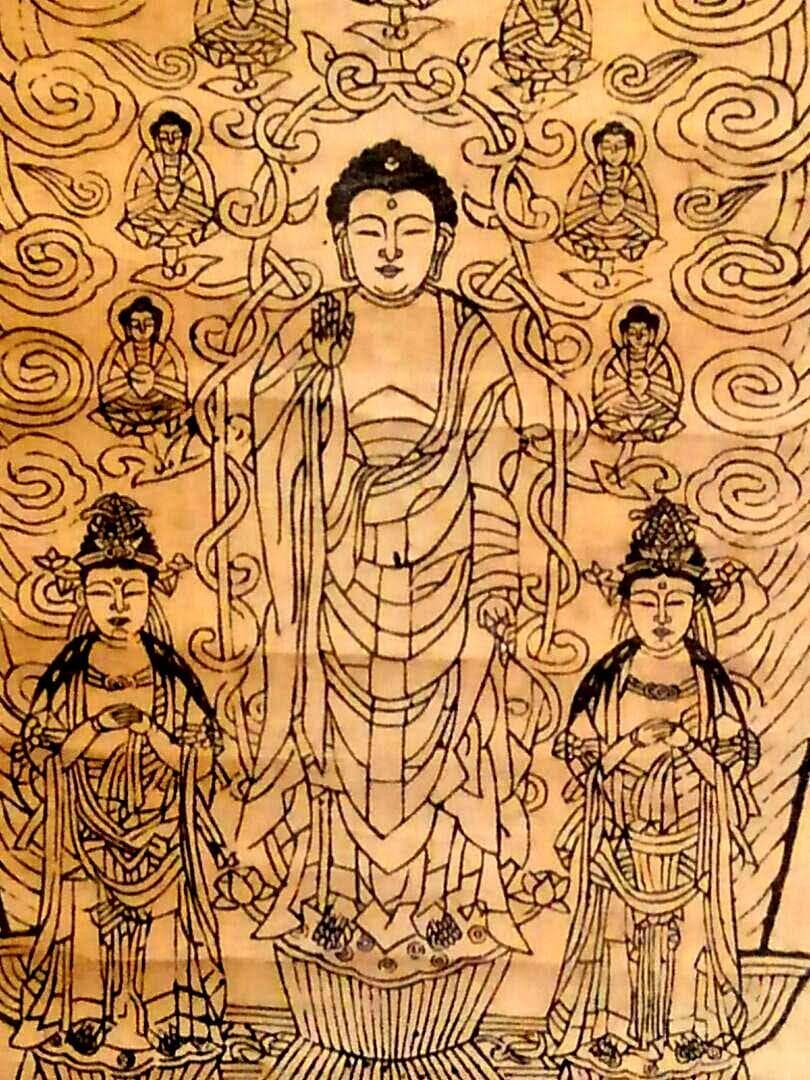 ♥古い　釈迦　木版　掛け軸　お釈迦様　仏具　掛け軸