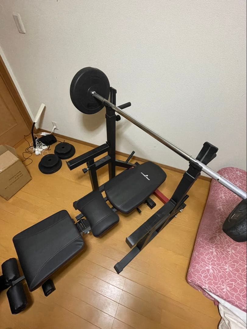 ベンチプレスセット （トレーニングベンチ + バーベルスタンド + バーベル）