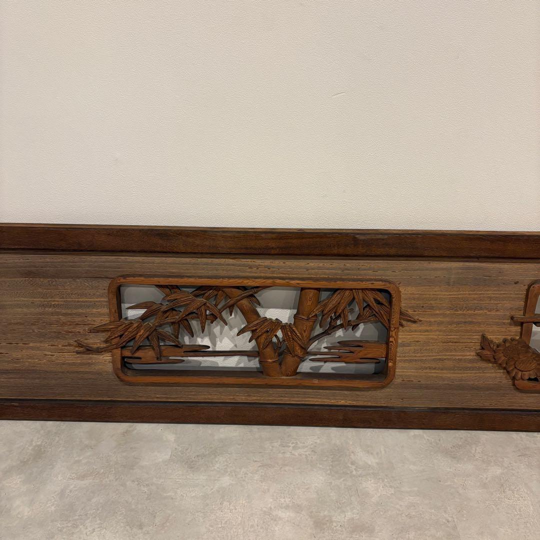 欄間 彫刻 縁起物 松 木彫り 伝統工芸 時代建具 古民家　幅1865mm