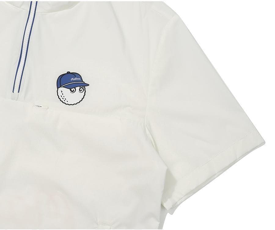 白L マルボンゴルフ ジャケット 半袖 シャツ malbon golf メンズ