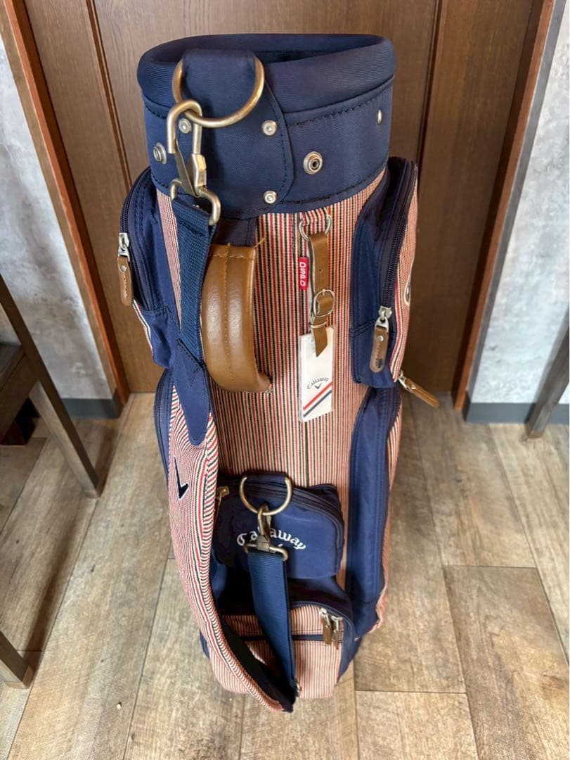 Callaway ゴルフバッグ ストライプ オレンジ/ネイビー