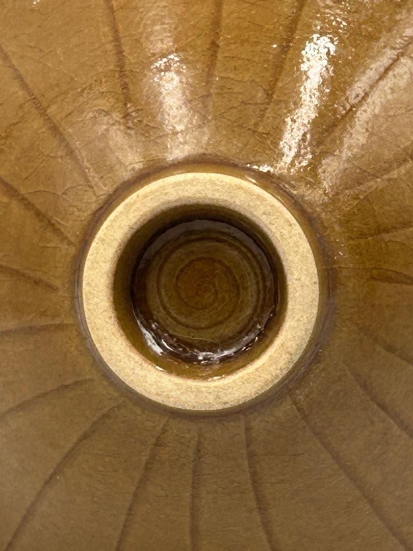 ★0062宋時代　耀州窯 黄釉唐草紋碗 盃 陰刻 ★天目茶碗 茶道具 茶器