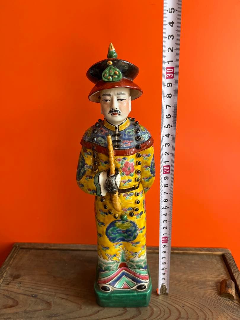 1370  中国 骨董　福建會館  游長子造　十錦 粉彩　漢人　置物　時代物