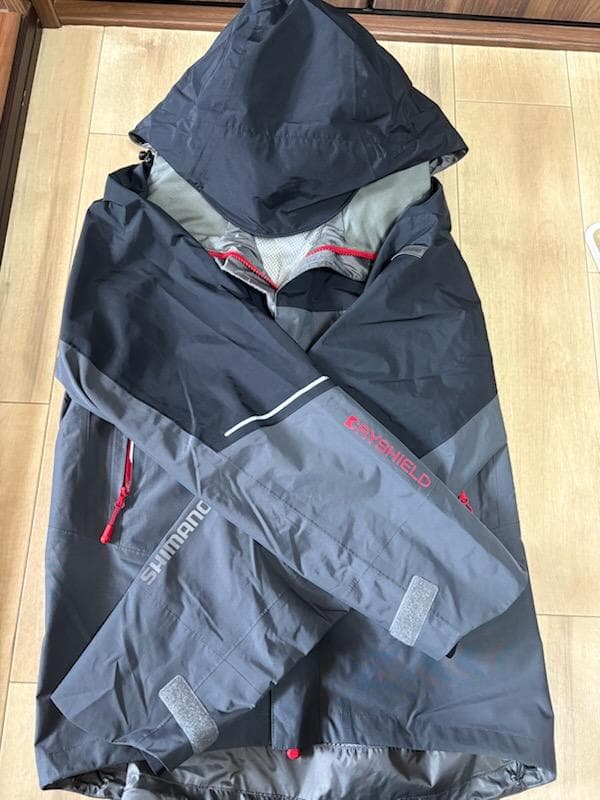 シマノ 防水レインウェア ドライシールド　ブラック・グレー 上下セット