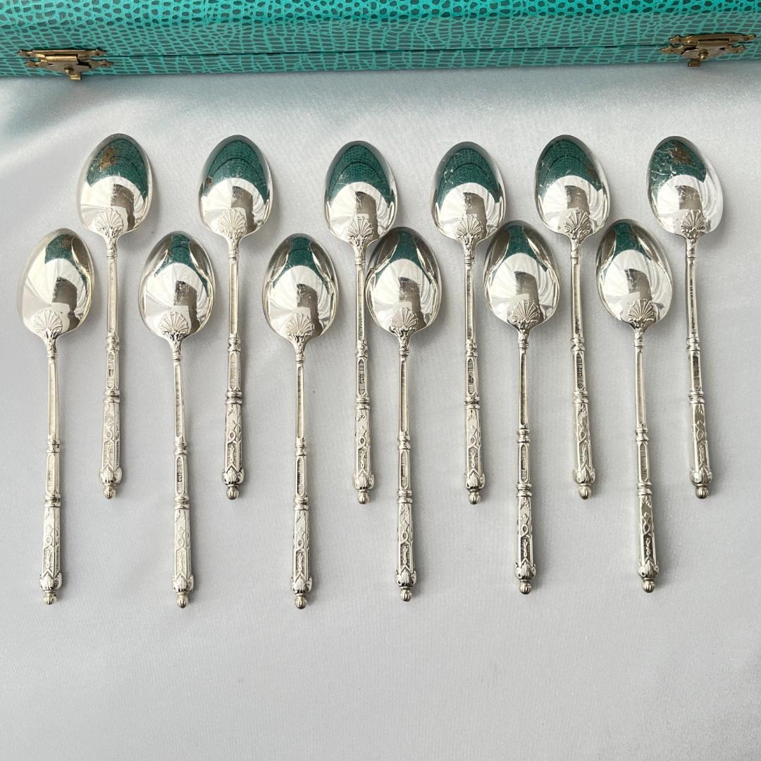 【SFAM】 ロシア様式のコーヒースプーン 12本組 仏蘭西 13.5cm